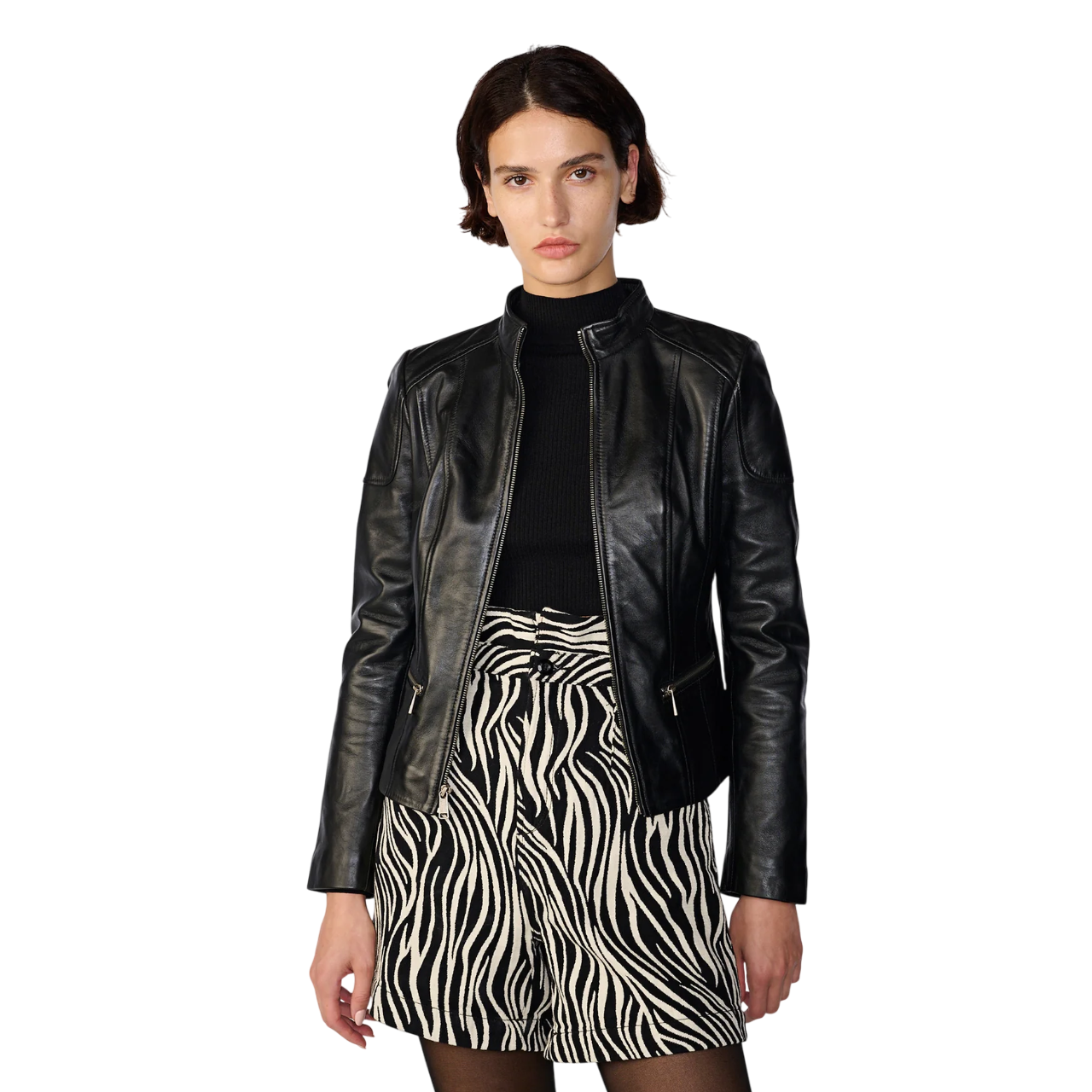 Short Collar Black Jacket