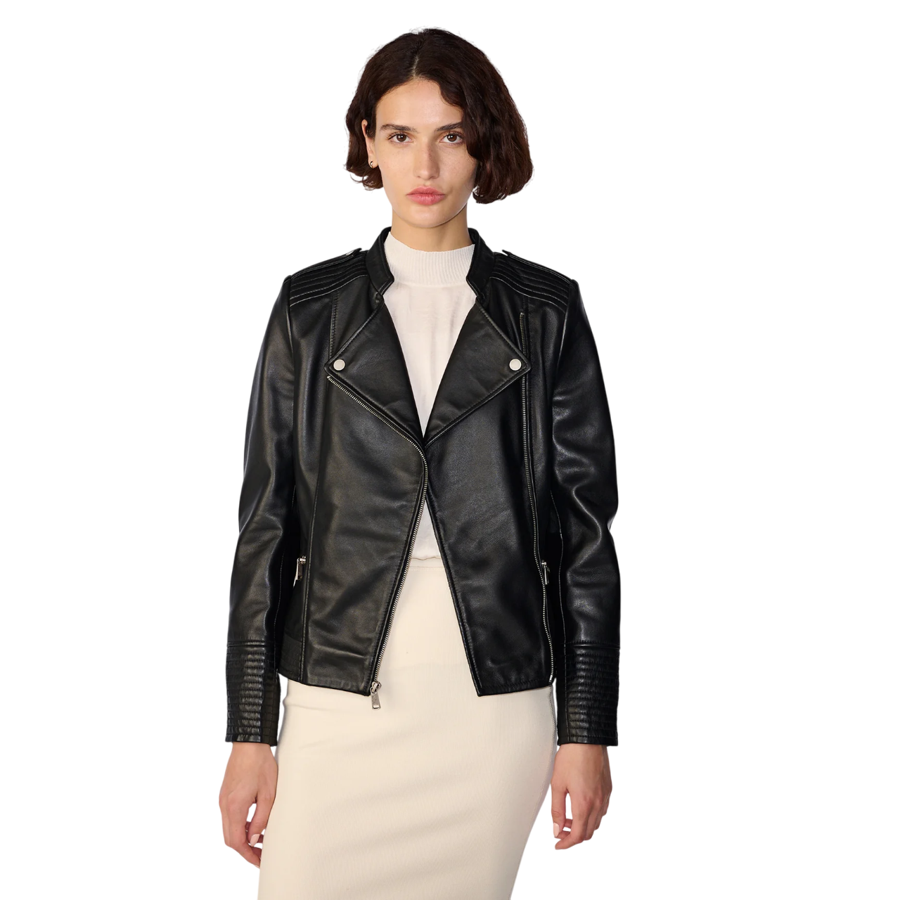 Zippers Pockets Black Jacket